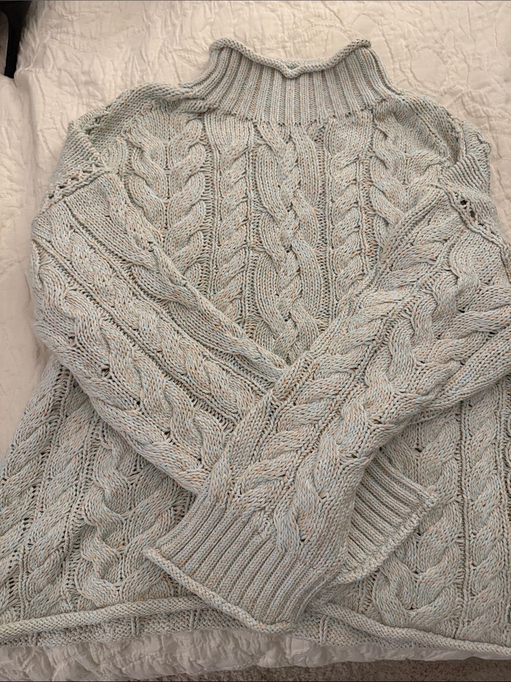 J. Crew Women's Speckled Light Mint Crewneck Sweater - Picture 4 of 4